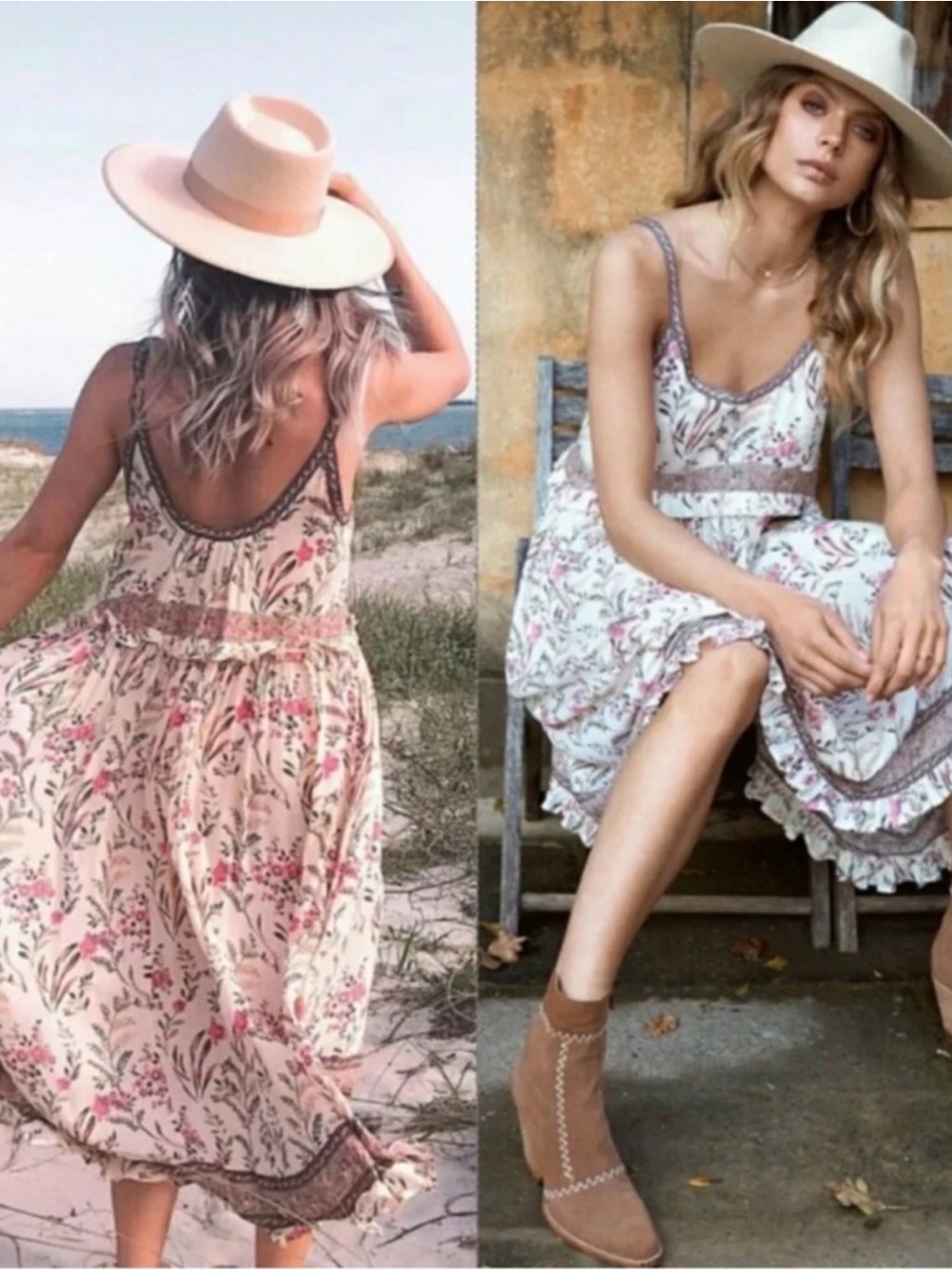 Spell Maisie Strappy Blush Floral Lace-Trim Midi Dress - Picture 4 of 13